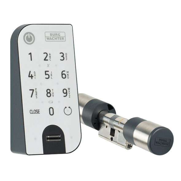 BURG-WÄCHTER secuENTRY easy Set mit elektronischen Türzylinder und Fingerprint-Tastatur